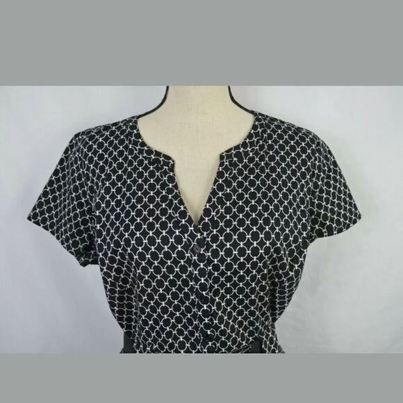 Giorgio Sant' Angelo women's black belted blouse g - Picture 2 of 8